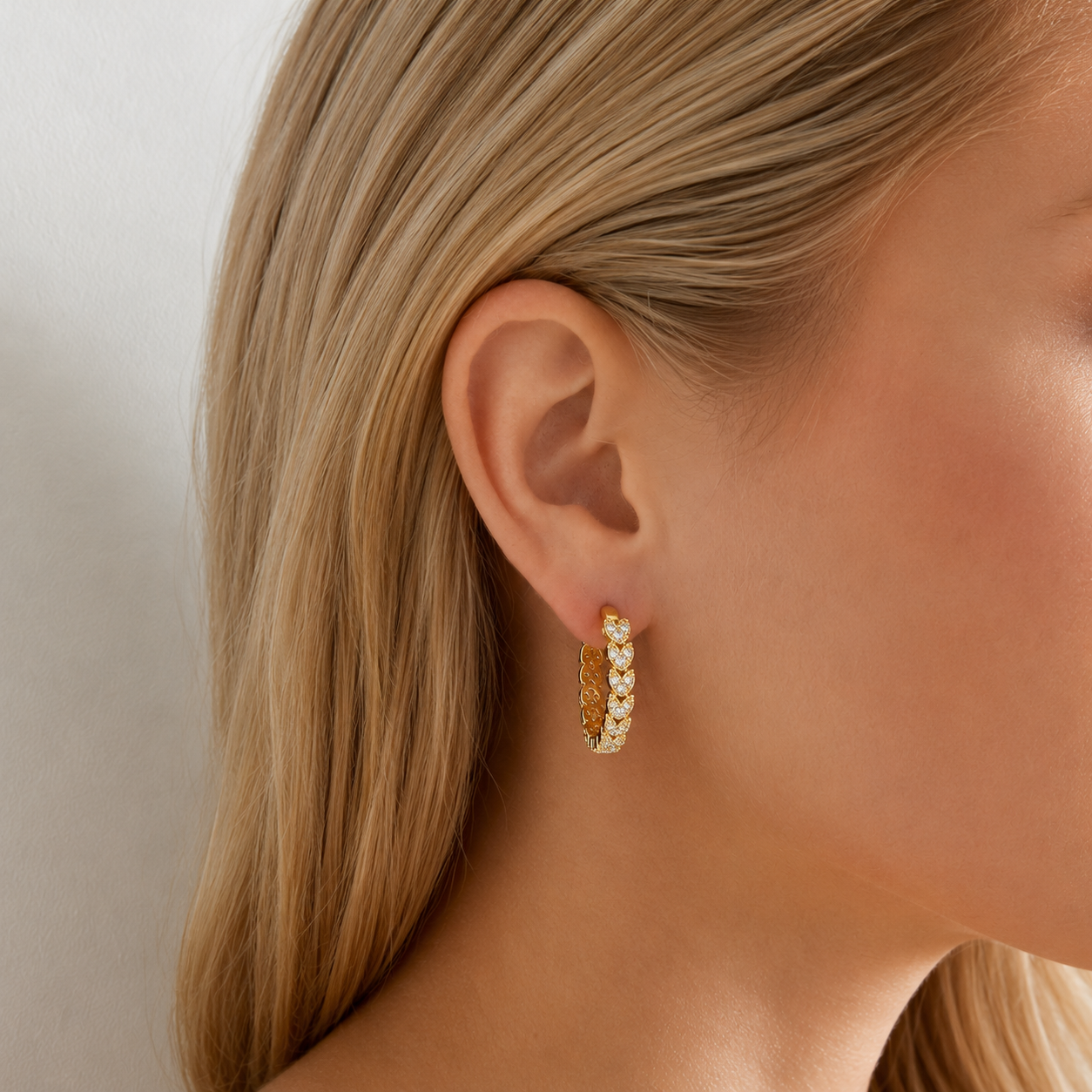 CELINE Crystal Hoop Earrings