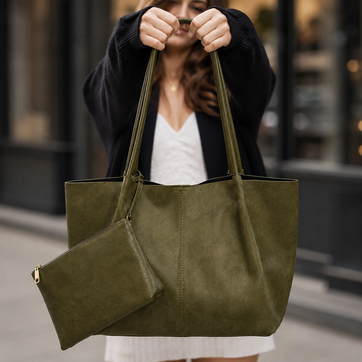 SAVANNA Suede Tote Bag