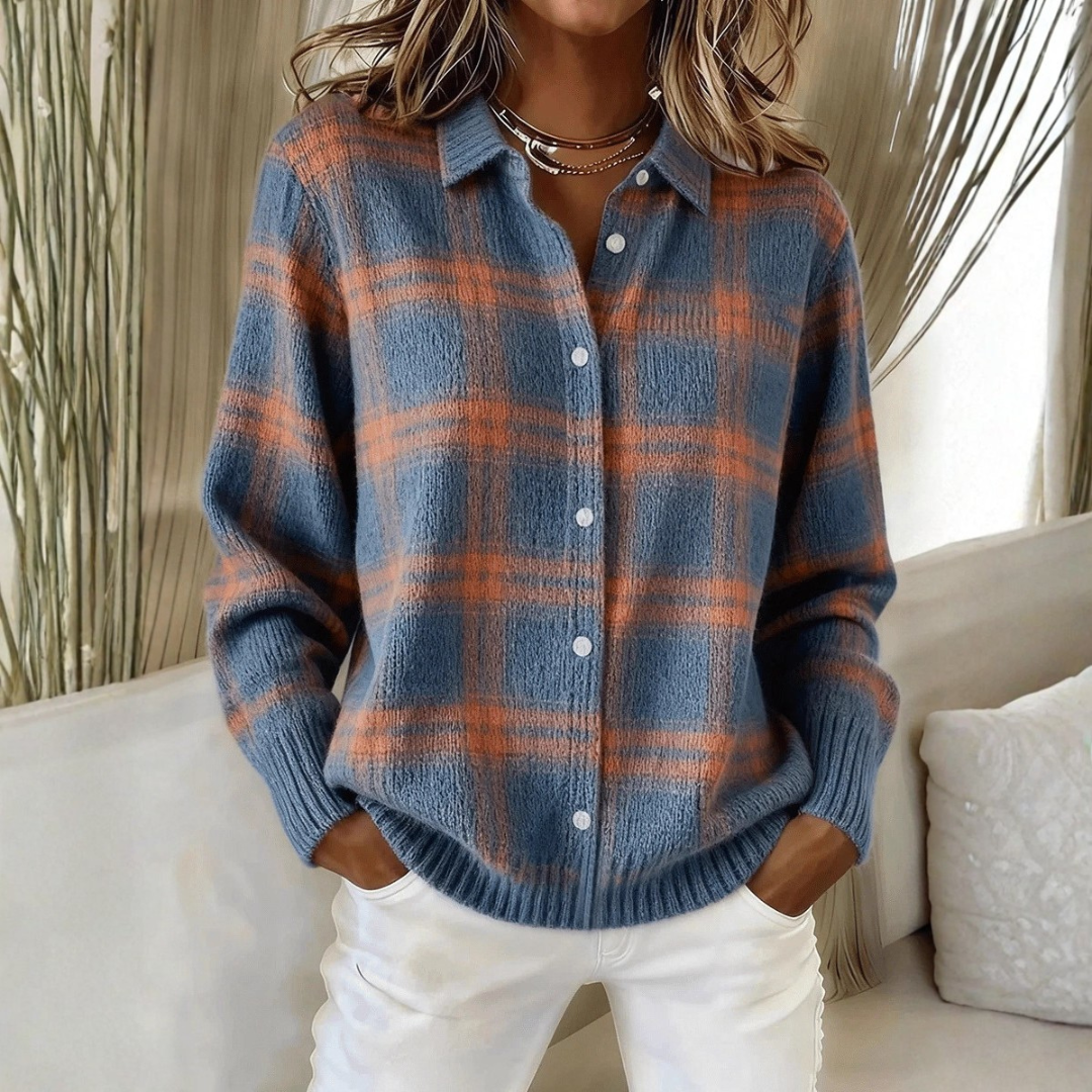 NORA Plaid Knit Cardigan