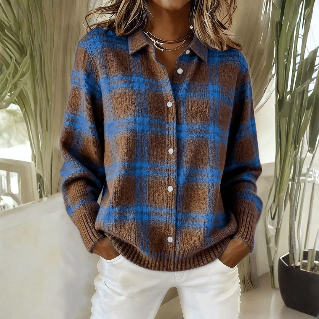 NORA Plaid Knit Cardigan