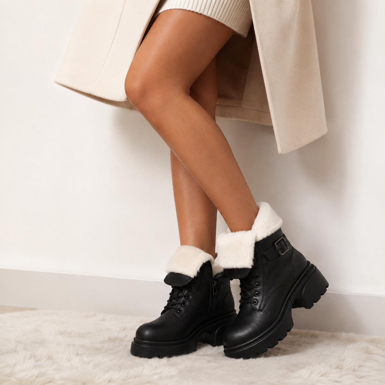 MARA Fleece-Lined Combat Boots