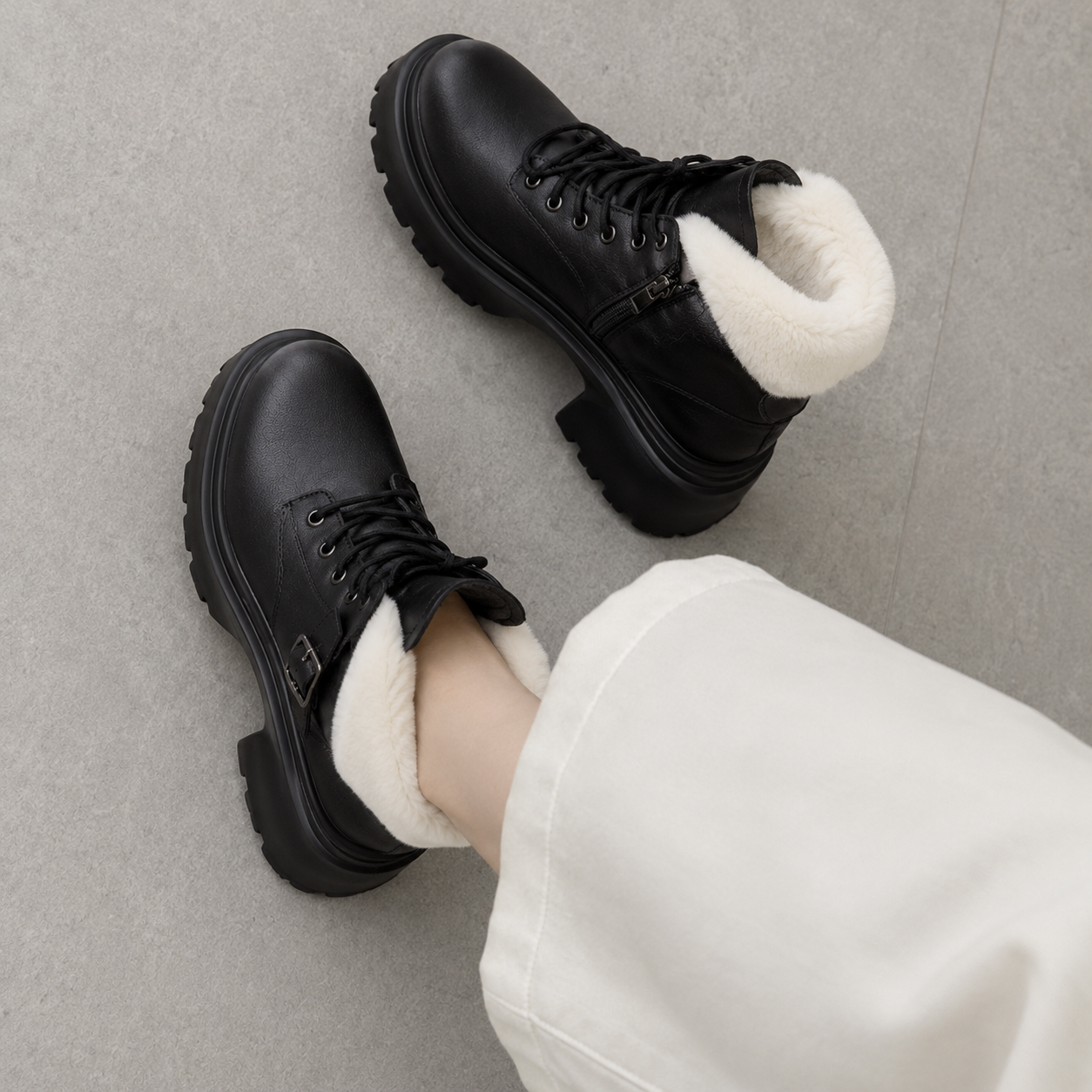 MARA Fleece-Lined Combat Boots