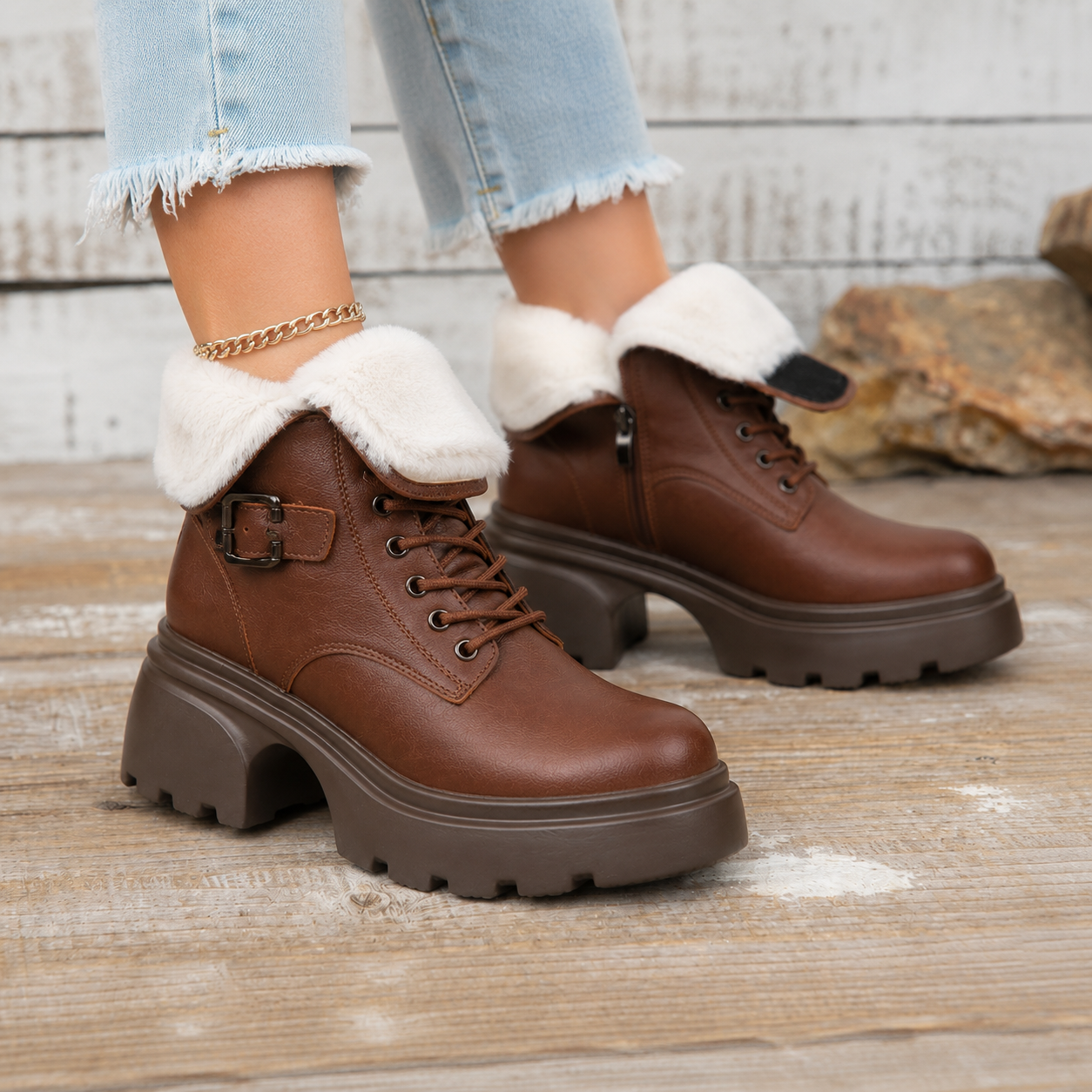 MARA Fleece-Lined Combat Boots