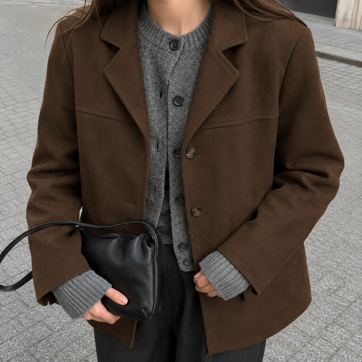 Matilda Cropped Faux Suede Jacket