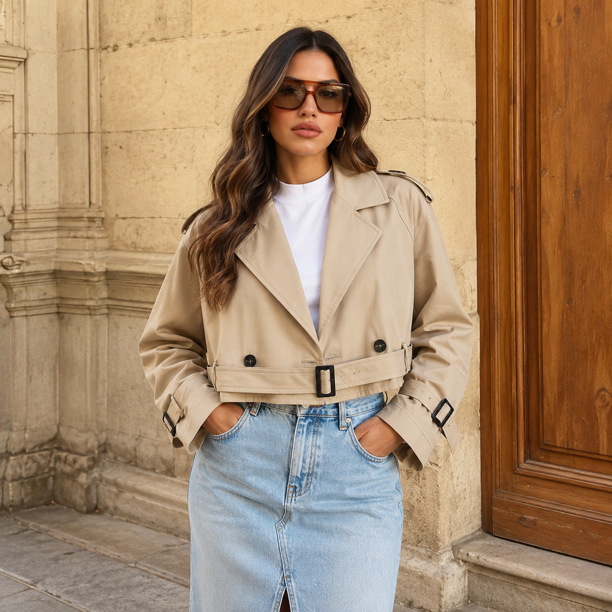 SERENA Cropped Trenchcoat