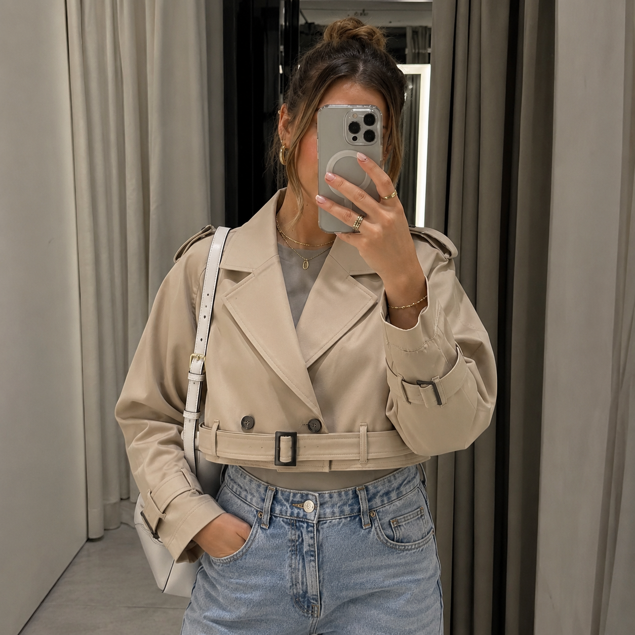SERENA Cropped Trenchcoat