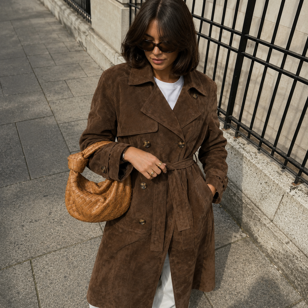 MOLLY Faux Suede Trenchcoat