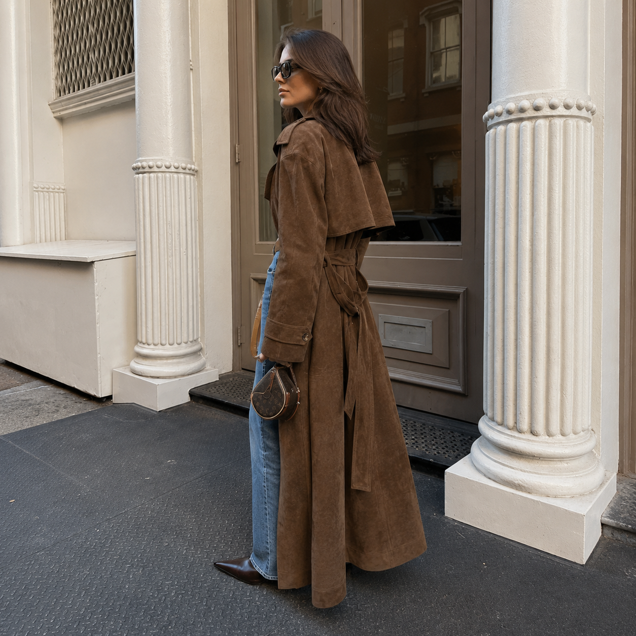 MOLLY Faux Suede Trenchcoat