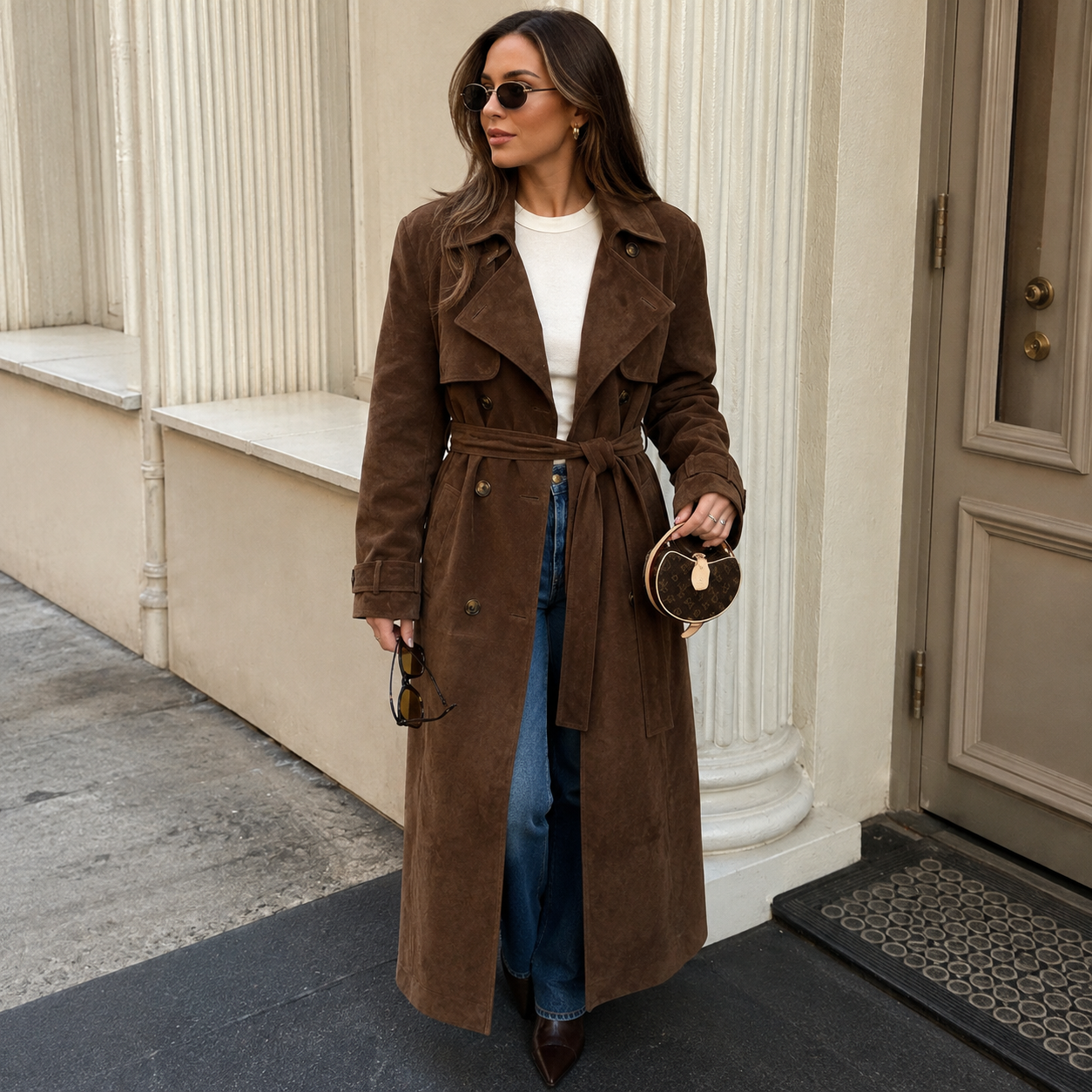 MOLLY Faux Suede Trenchcoat