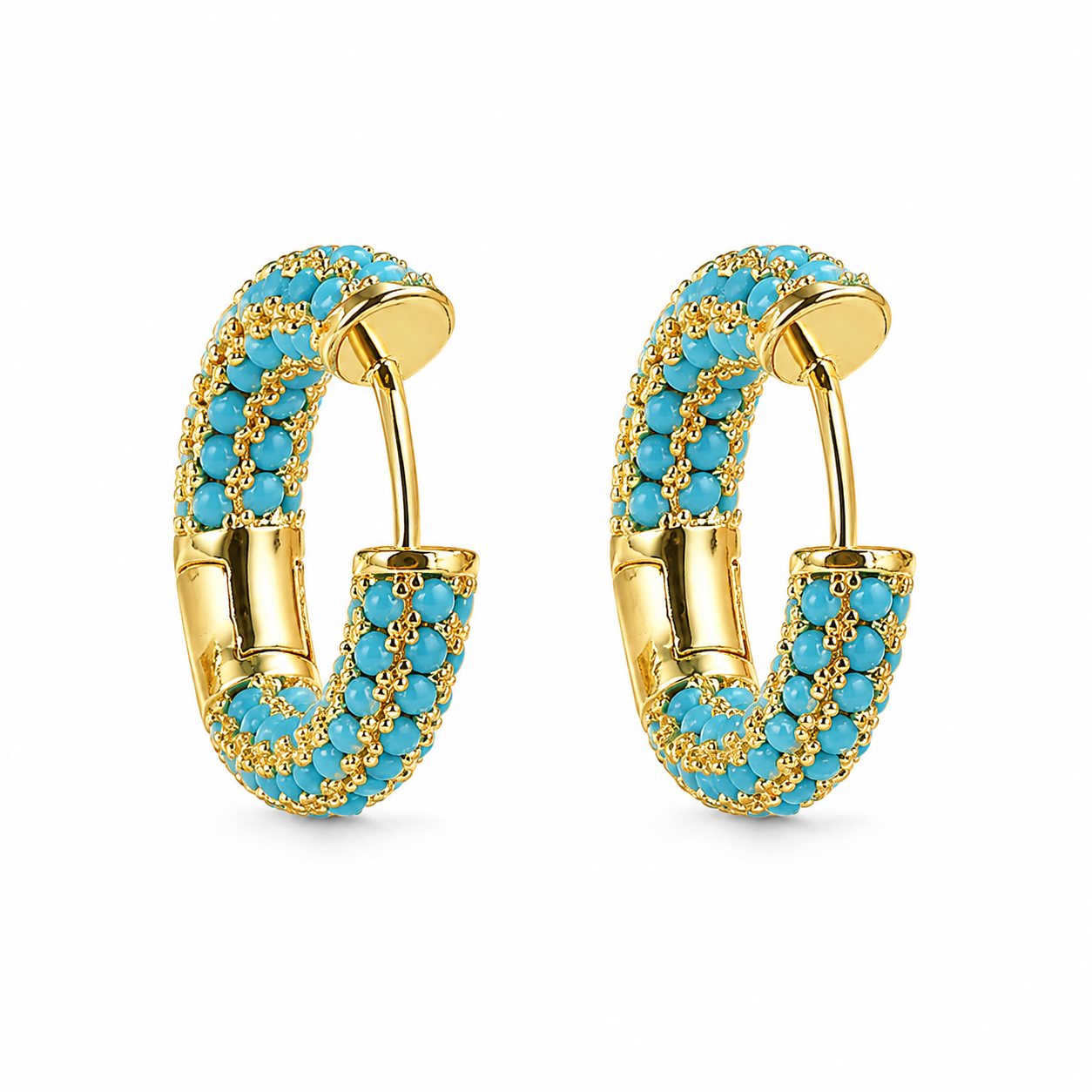 AMELIA Turquoise Hoop Earrings