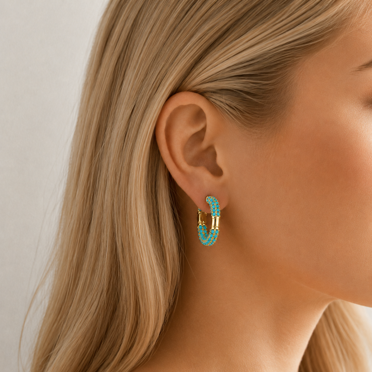 AMELIA Turquoise Hoop Earrings