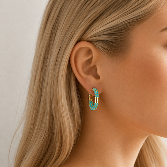 AMELIA Turquoise Hoop Earrings