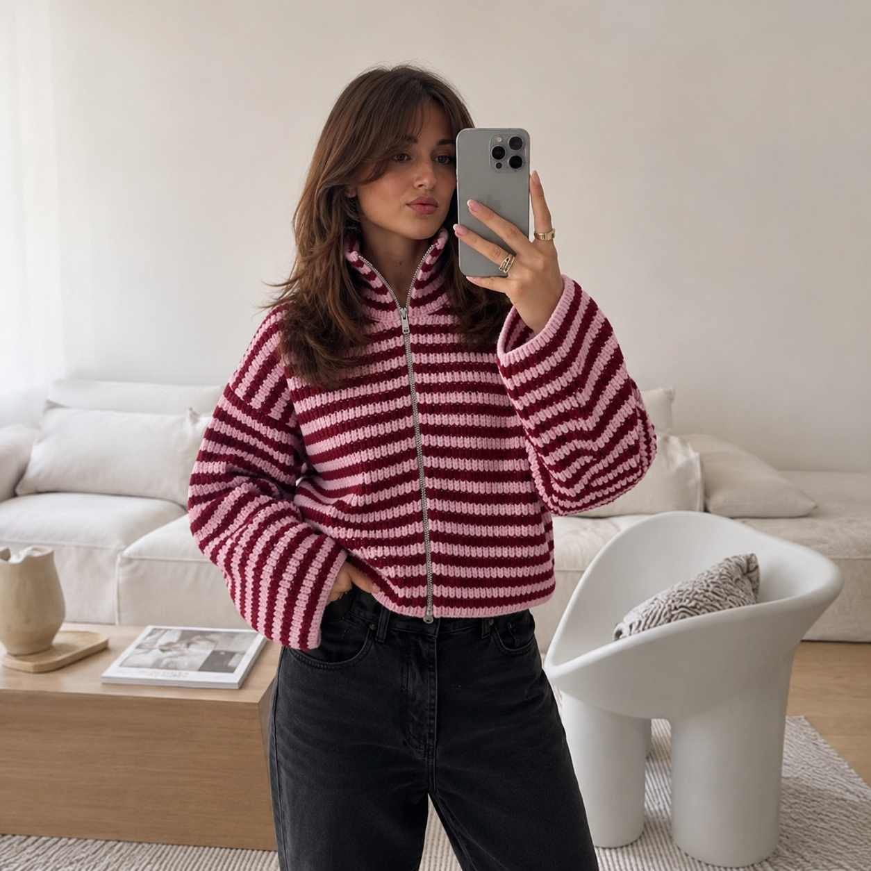 SOPHIE Striped Knit Jacket