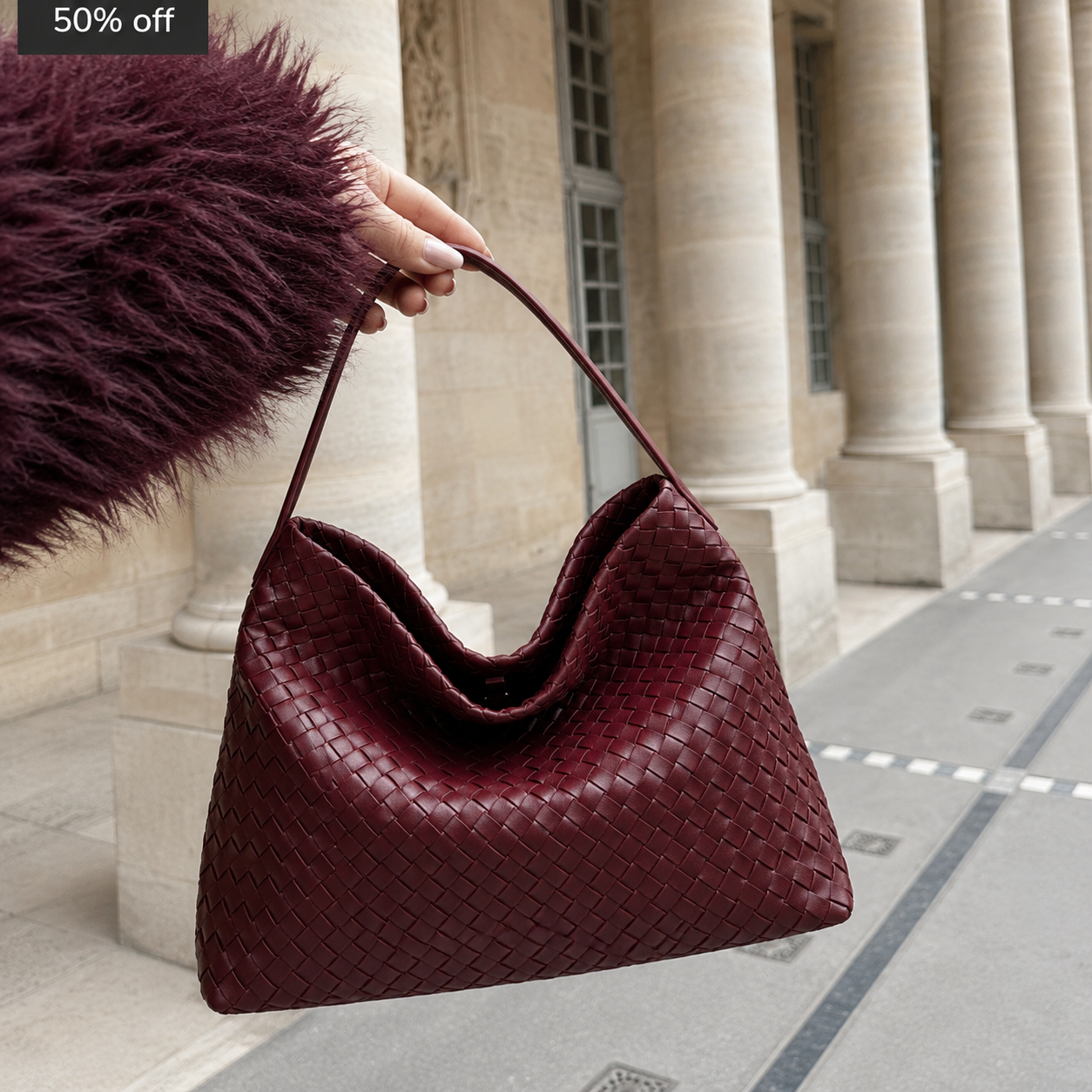 AMELIE Woven Shoulder Bag