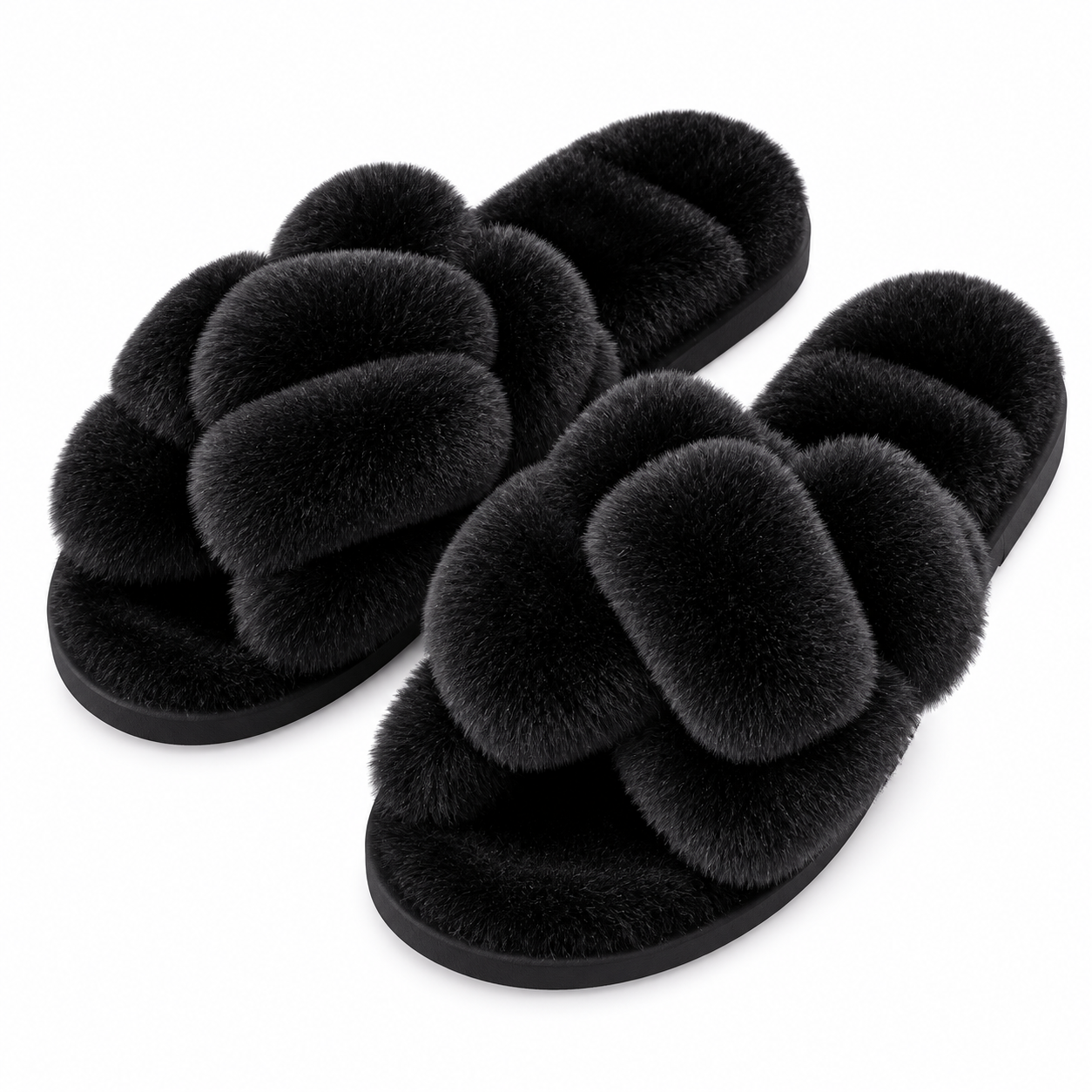 BELLA Braided Fluffy Slippers