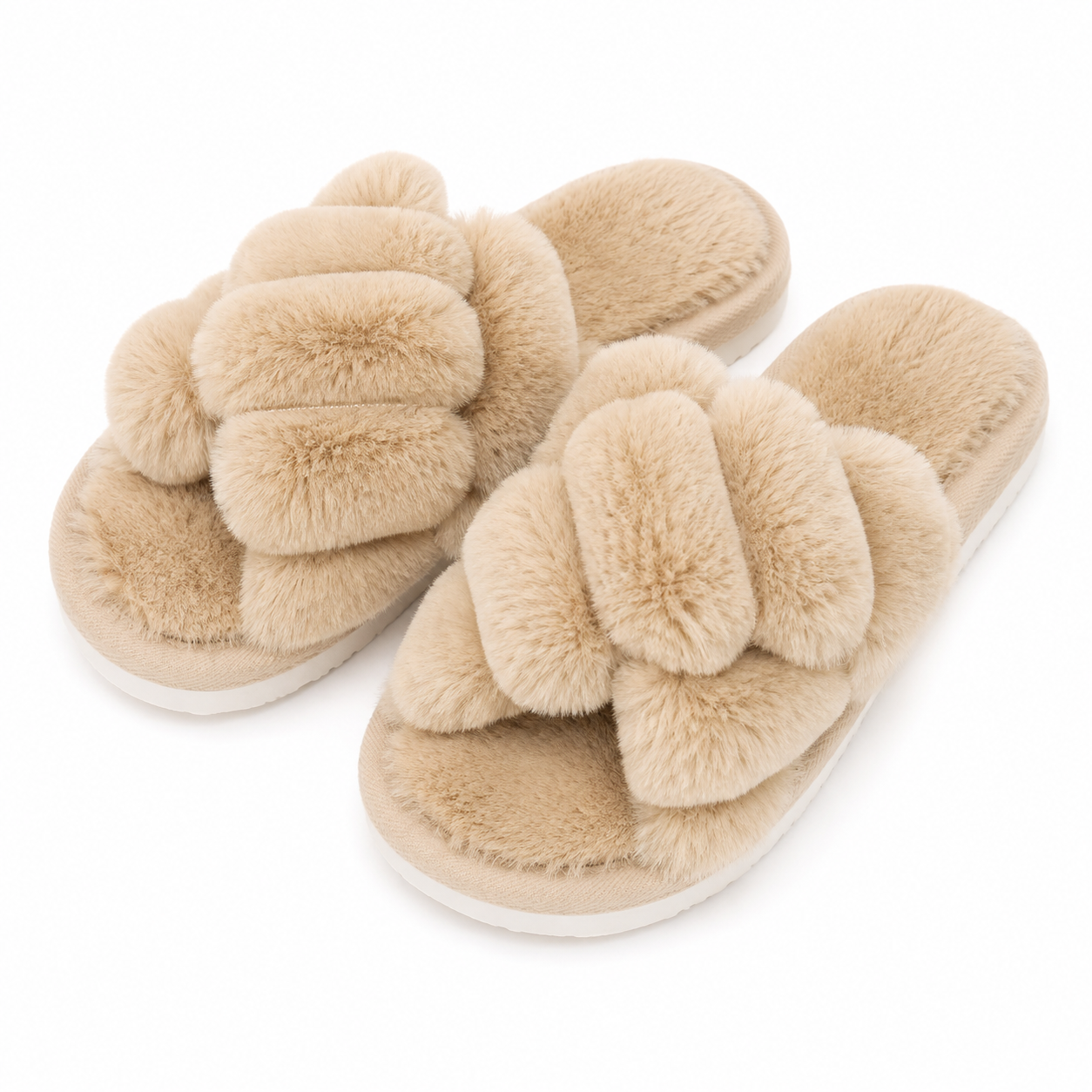BELLA Braided Fluffy Slippers
