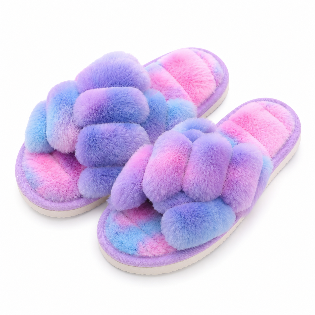 BELLA Braided Fluffy Slippers