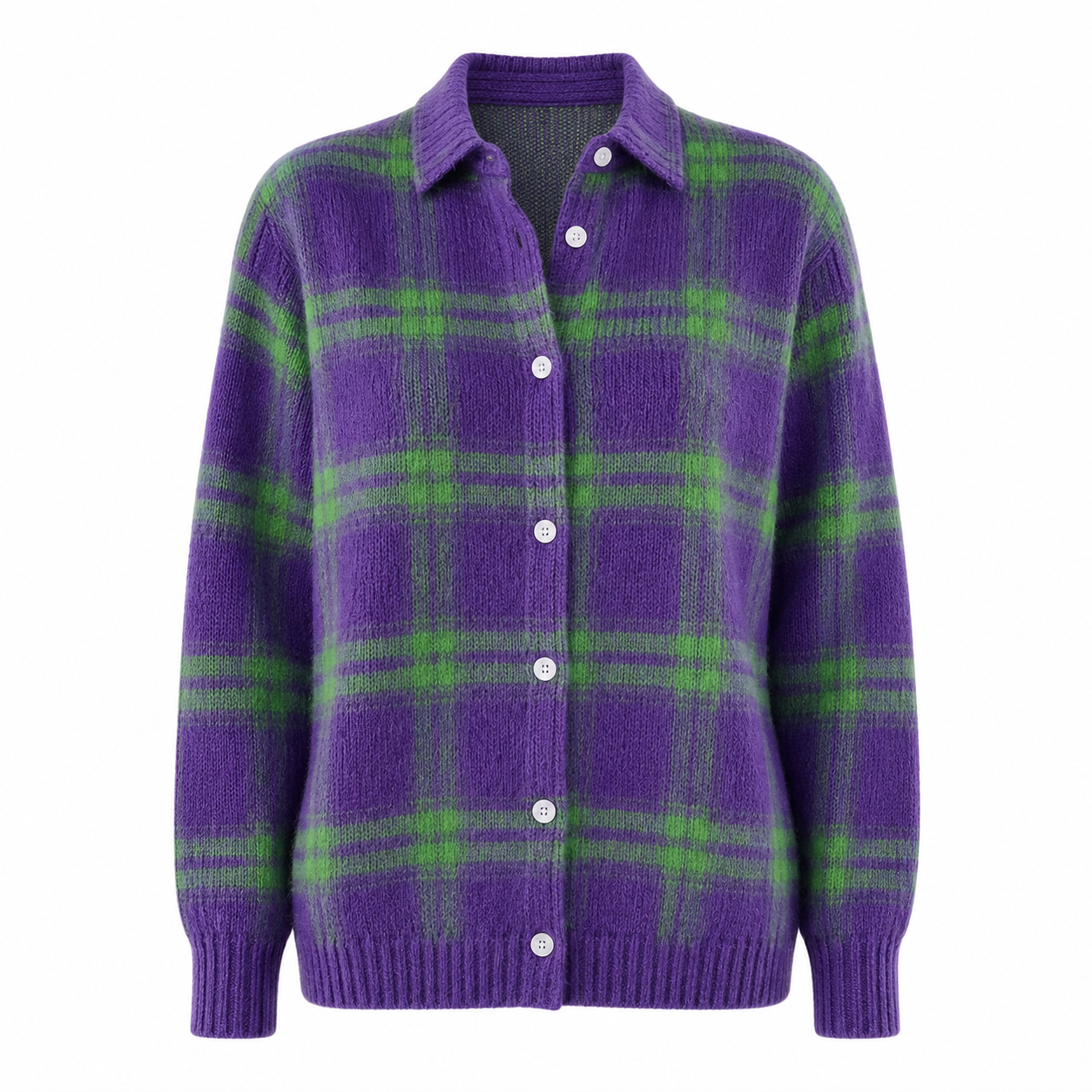 NORA Plaid Knit Cardigan