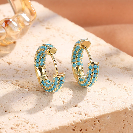 AMELIA Turquoise Hoop Earrings